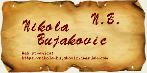 Nikola Bujaković vizit kartica